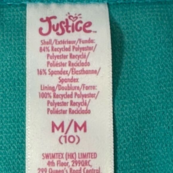 Justice Swim Suit 2-piece tankini Teal/Floral | Girls size Medium - Picture 11 of 12
